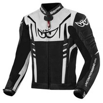 Berik Striper 모터사이클 가죽 자켓 바이크 오토바이 288548, 54, Berik Black/White