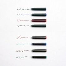카코 8가지 색상 6개입 만년필 잉크 카트리지, 엠파이어(블랙)