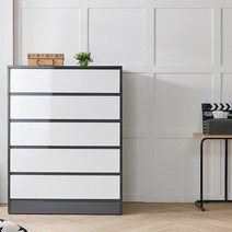 이케아 유광 하이그로시 서랍장 다용도수납장 원룸 자취방 거실 침실 국내제작 정리장 5단, HZ321 그레이