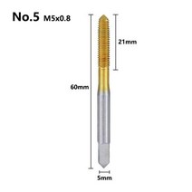 드릴 탭 나사 탭핑 비트 태핑 압출 성형 기계 코팅 미터 금속 도구-62, M5x0.8