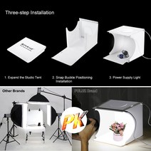스튜디오 박스 포토부스 자연광조명 배경지거치대 20CM 휴대용 라이트 박스 사진 스튜디오 부스 LED 소프트, 한개옵션0