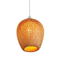 라탄 대나무 전등갓 조명갓 무드등 라탄등 라탄갓 갓등, 오렌지 M 직경 19x26cm