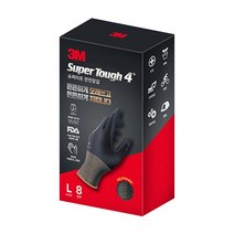 3M 프리미엄 작업용 안전 장갑 8쌍 라지 사이즈, 블랙, 8개