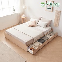 우아미가구 모노 네지아 3서랍수납형 Q 침대 DM5321, 화이트