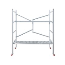 PT아시바 아시바 높이조절 경량 피티 비계 강관, 255x120x60[브레이크+미끄럼방지패널]