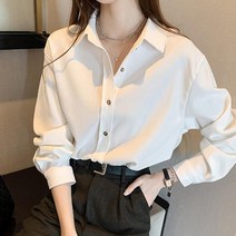 캐쥬얼 오버핏 블라우스코디 쉬폰 셔츠블라우스 가을 _ 031898EA