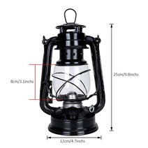 휴대용 레트로 등유 램프 야외 캠핑 오일 스타일 장식 다기능 철 지중해 19cm, 07 Black 25cm