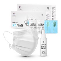 일상공감 숨편 마스크 2세트 + 깔끔대장 편백수 피톤치드 100ml, 화이트