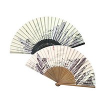 박씨상방 국내제작고급모시 접부채금강산+부채집증정선택, 베이지, 상세설명 참조