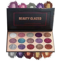 Beauty Searcher 15가지 색상 아이섀도우 글리터 쉬머 피그먼트 프레스 메이크업 팔레트 아이 화장품