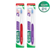 GUM 검 교정 칫솔 V-커팅 보통모 (124RD) 2개, 옵션선택