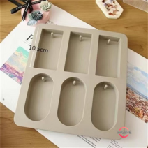 Weihe diy 소재 디퓨저 왁스 석고 홀더 베이스 실리콘 몰드 향기확산 파라핀 시트 디퓨저 몰드, 3 개의 타원 3 개의 직사각형