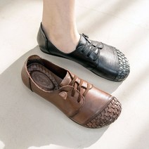 천연가죽 타탄 말랑 푹신 발편한 3.5cm 중년여성 단화 스니커즈 P051