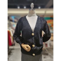 [4CUS]포커스 골드 버튼 앙고라 Y넥 가디건 FW2K7KC0400