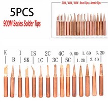 용접 팁 5pcs 900M-T 순수 구리 납땜 인두 장비 용 무연 솔더 용품 933.907.951, [05] 900M T SK