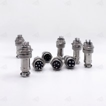 항공잭 항공 단자 너트형 원형 콘택트 커넥터 일체형 플러그 써큘러 16mm 2PIN 1P