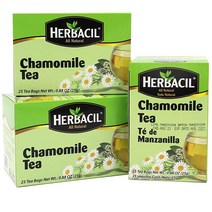 컴퍼니24 Herbacil 카모마일 차 꽃으로 제작 카페인 프리 박스당 25개의 백 3팩 (티백 75개)