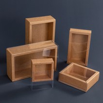 고급형 슬라이드 선물박스 투명창 크라프트 포장 슬리브 상자 답례품, A.투명 크라프트, 4호(A4)