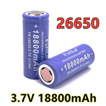 차박배터리 캠핑배터리 캠피용배터리2022 새로운 3.7V 26650 배터리 18800mAh 리튬 이온 충전식 LED 손전등, 8PCS