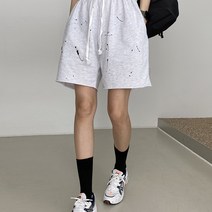 드린 / 페인팅 컷팅 와이드 5부 팬츠 3COL