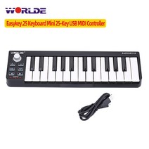 마스터키보드 신디사이저 미니피아노 인기 WORLDE 팬더 MIDI 컨트롤러 키보드 미니 25 키 울트라 휴대용 USB 백라이트 트리거 패드 9 스타일, [08] h Easykey.25