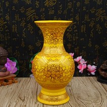 불교용품 무속용품 연꽃 도자기 노란 정장 부처홀 풀 세트 불교 도구와 연결된 불교 용품, 기본값, 8 인치 황제 꽃병 쌍