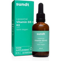 프랑스직구 충분한 칼슘 섭취- 비타민 D3 + K2 방울 60ml 병 GMO 프리 EU산 Sundt, 수량, 상세참조