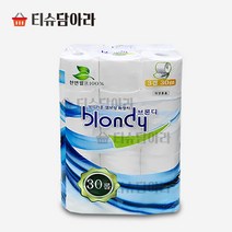 브론디 천연펄프 데코 3겹 엠보싱 롤 화장지 30m, 30롤, 1팩