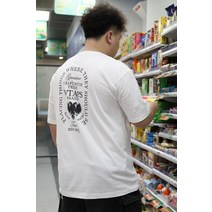 더블탭스 wtaps 더블 이글 반팔 화이트 오버 사이즈 느슨한 여름 청소년 티셔츠 남성용 클래식 헤비 프린팅 일본어