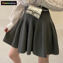 퀸앤조이 소녀감성 골지 니트 플레어 밴딩 스커트***판매자 퀸앤조이***