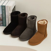 겨울 털 안감 소가죽 부츠 방한 퍼 신발 4color