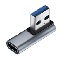 USB 3.0 남성에서 C 형 여성 어댑터 연장 90도 직각 익스텐더, 중간 곡선 전면, 1개