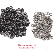 황동 소재 건 블랙 5mm 6mm 8mm 10mm 그로멧 구멍 와셔에 맞는 공예 신발 벨트 캡 가죽 DIY 용품 100 세트, Diameter 10mm