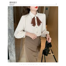 고급스러운 빈티지 프렌치 시크 스위트 보타이 포인트 셔츠 블라우스