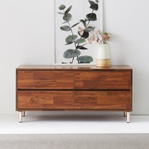 공간철학 찰스 2단 티브다이 TV다이 서랍장 원룸 슬림 낮은 거실장 1200, 멀바우