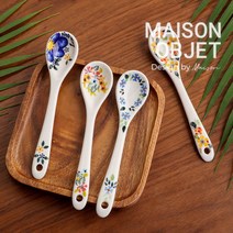 [메종오브제] 프라카 폴란드풍 도자기 요거트스푼 4P 세트, 세트상품