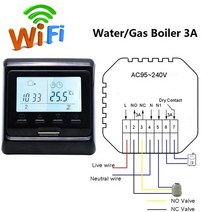 보일러분배기 교체 부품 밸브 보일러파이프 배관 장비 최고의 가격 M6.716 220V 다채로운 LCD 화면 프로그, 08 Water Boiler WiFi