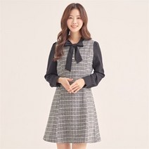 ROEM NC09 울체크 배색원피스 RMOWB11RQ2