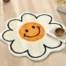 꽃모양 스마일 러그 인테리어 극세사 발매트 60cm