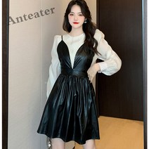 [Anteater]봄 가을 겨울 패션 나시 가죽 원피스 세트 A9fei1110TZ9