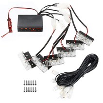 6x3 LED 경고 사용 자동차 스트로브 조명 차량 전면 그릴 비상 점멸등 바 플래시 모드 빨간색/파란색/노란, 06 Green