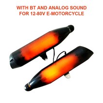 바이크 오토바이 오디오 12V 블랙 MP3 음악 플레이어 BT 스테레오 스피커 배기관, [03] pink