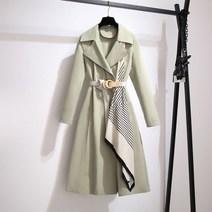 DFMEI 트렌치코트 여 미디 양기감령 빅사이즈 루즈핏 기질여성 코트