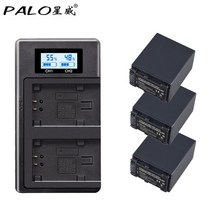 PALO NP-FV100 배터리 NP FV100 Bateria USB LCD 충전기 소니 호환 NP-FV30 NP-FV50 SX83E SX63E NP-FV70 AX100E, [08] 3 Battery 1 charger