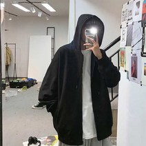 남자 베이직 2컬러 무지 기모 기본 후드집업
