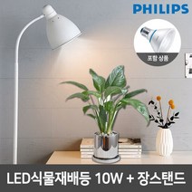 필립스 LED식물재배등 PAR30 10W+심플 장스탠드 2종, 단품, 색상:블랙