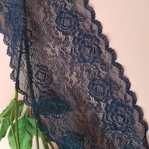 dklace 스판레이스모음 / 실버레이스 8-7824-S 폭 16cm 자가드 / 270cm (3yd) 단위 판매, 네이비