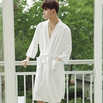커플 스타일의 목욕 가운 얇은 스타일 여름 호텔 남성 와플 숙녀 한 쌍의 맞춤 잠옷 남성용 긴 잠옷, 크기 :  3XL (추천 무게 : 140-180 kg), 색상 분류 :  KL1808 화이트 [남성], NONE