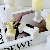 미니 캔들받침 인테리어 소품 석고기둥 카페 장식, 상품선택, 화이트