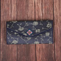 고급 누비 누빔 3단 장지갑 - 전용 포장케이스 제공